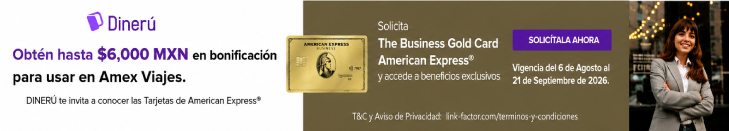 American Express — Obtén hasta $6,000 MXN en bonificación para usar en Amex Viajes